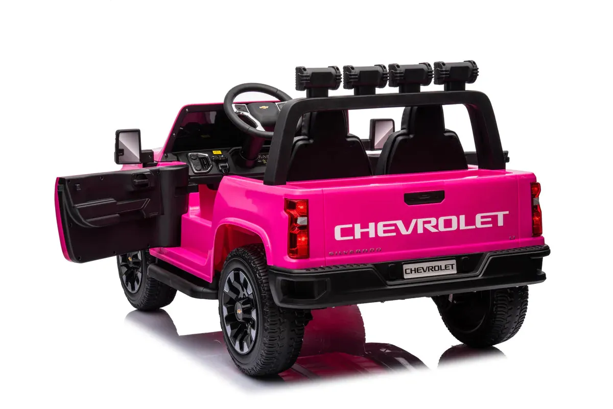 New Licensed 2025 Chevrolet Silverado Upgraded 24V 10AH | 2 Seater Ride On Truck | 4x4 | Leather Seats | Rubber Tires | 3 Colours | Remote | Pre Order