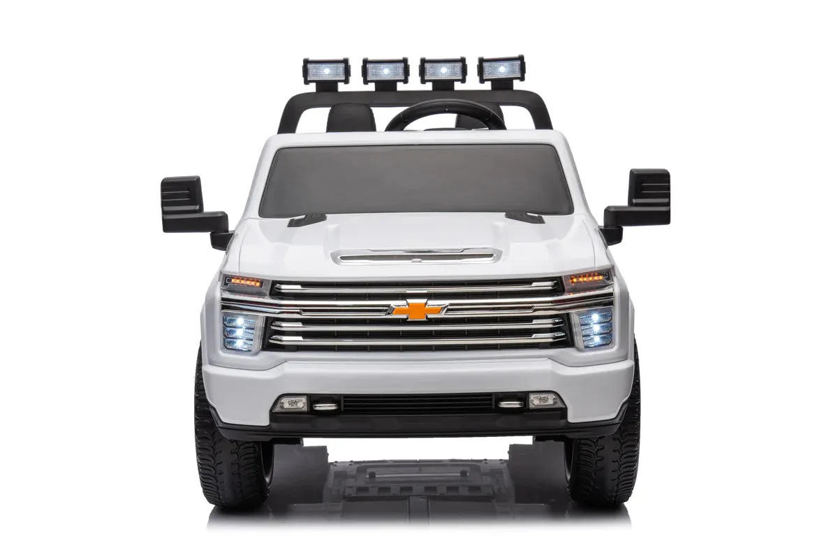 New Licensed 2025 Chevrolet Silverado Upgraded 24V 10AH | 2 Seater Ride On Truck | 4x4 | Leather Seats | Rubber Tires | 3 Colours | Remote | Pre Order