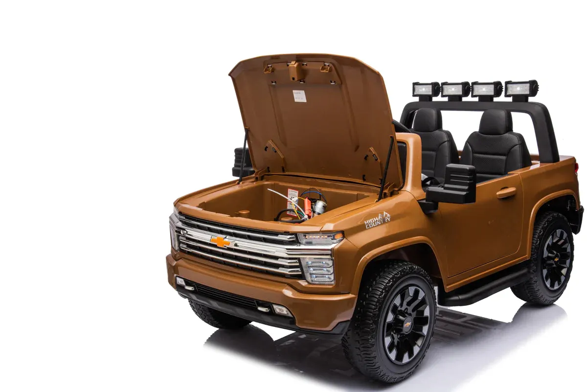 New Licensed 2025 Chevrolet Silverado Upgraded 24V 10AH | 2 Seater Ride On Truck | 4x4 | Leather Seats | Rubber Tires | 3 Colours | Remote | Pre Order