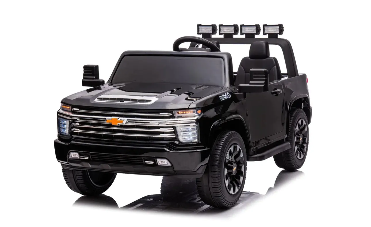 New Licensed 2025 Chevrolet Silverado Upgraded 24V 10AH | 2 Seater Ride On Truck | 4x4 | Leather Seats | Rubber Tires | 3 Colours | Remote | Pre Order