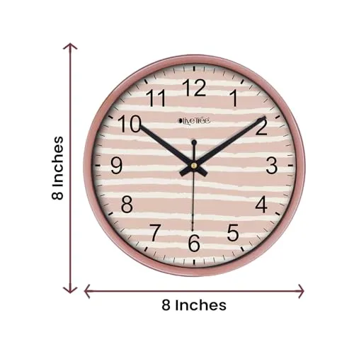 Olive Tree 8-Inch Plastic Analog Wall Clock/Table Clock - Modern Dial Latest Stylish Table Clock (Copper Frame, Quartz Movement)-1060