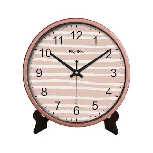 Olive Tree 8-Inch Plastic Analog Wall Clock/Table Clock - Modern Dial Latest Stylish Table Clock (Copper Frame, Quartz Movement)-1060