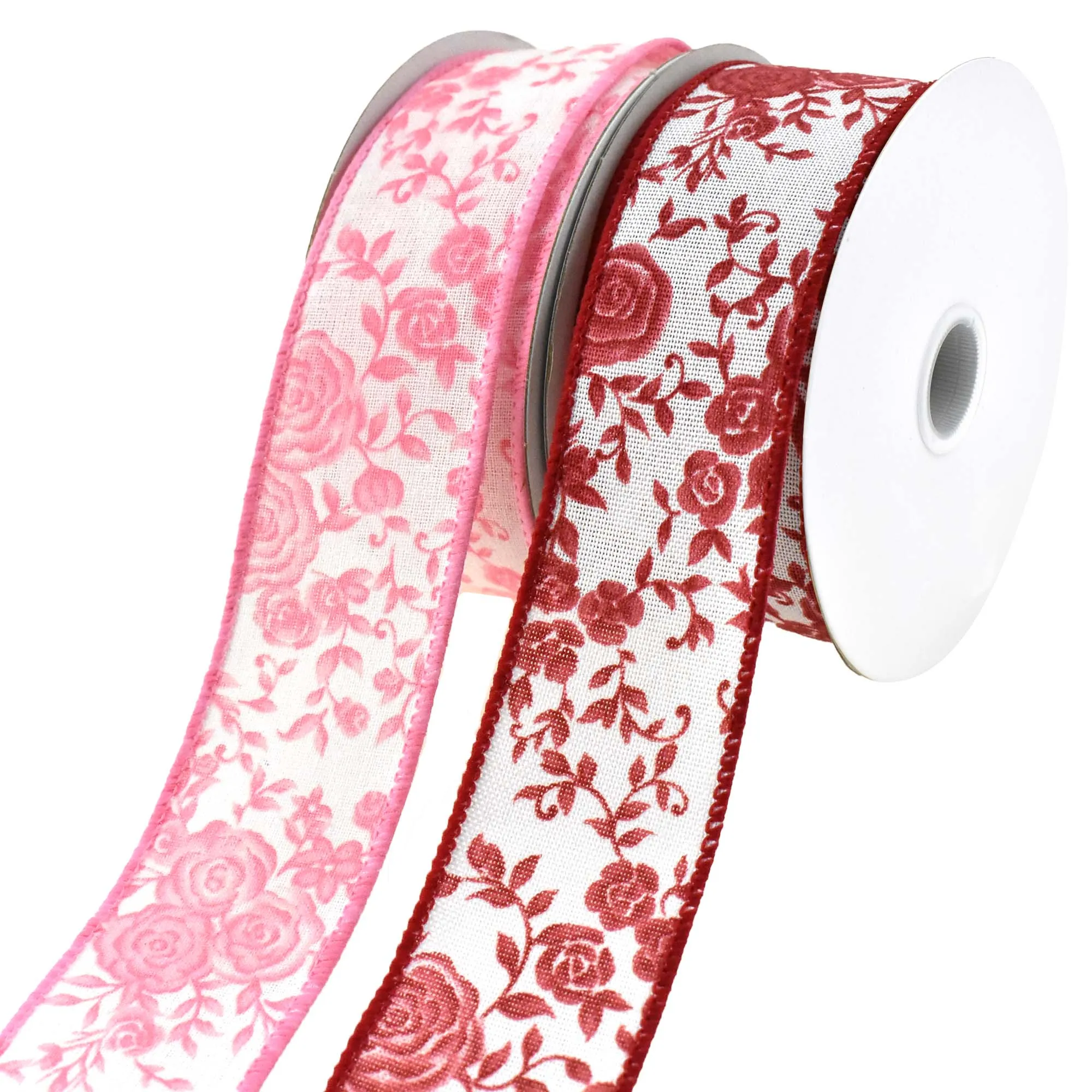 Ombre Elegant Roses Wired Ribbon, 1-1/2-Inch, 10-Yard