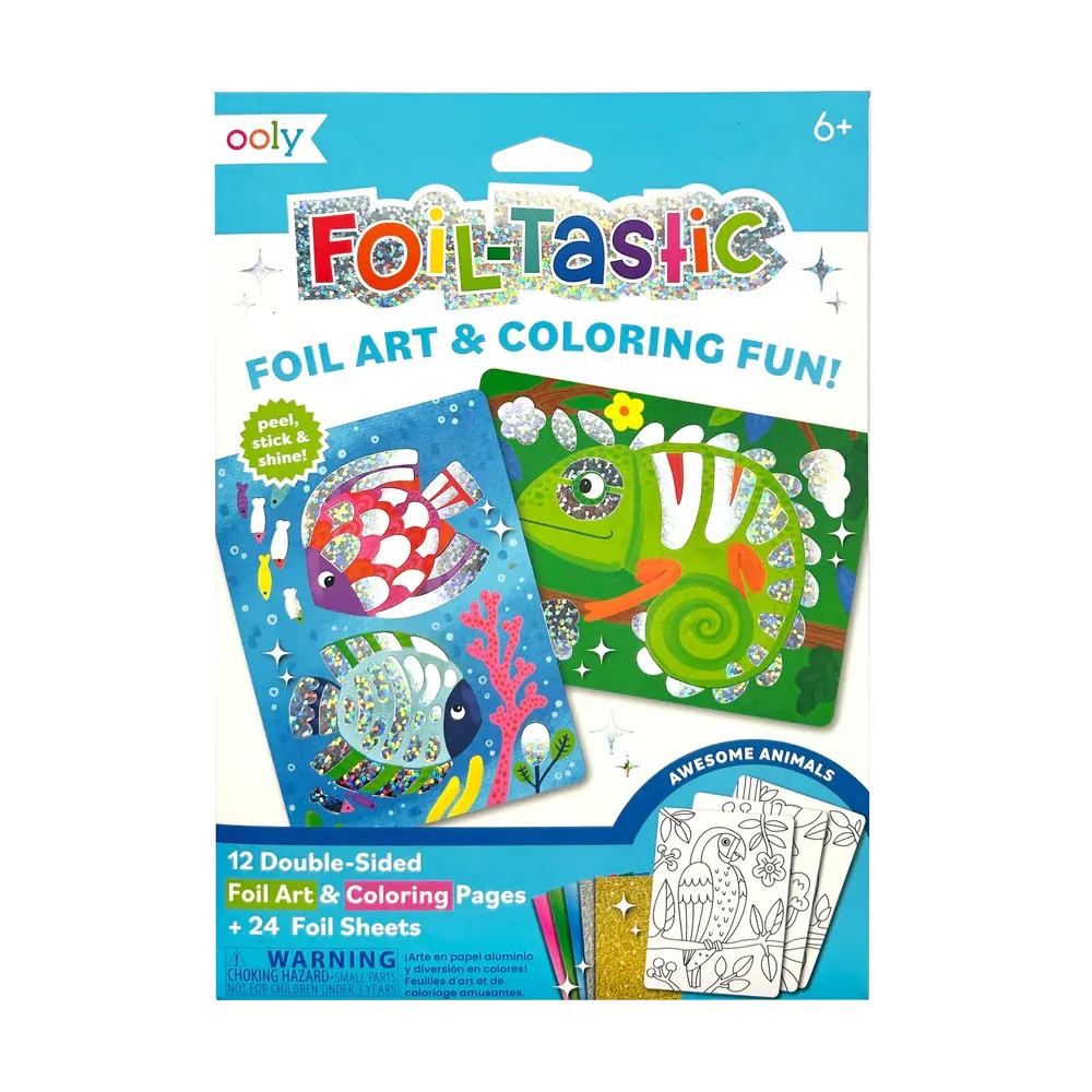 Ooly Foil-tastic Foil Art & Coloring Set - Awesome Animals