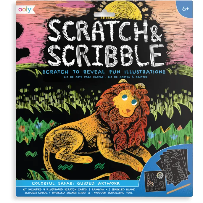 Ooly Scratch & Scribble Art Kit- Colorful Safari