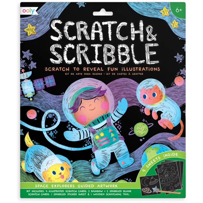 Ooly Scratch & Scribble Art Kit- Space Explorers