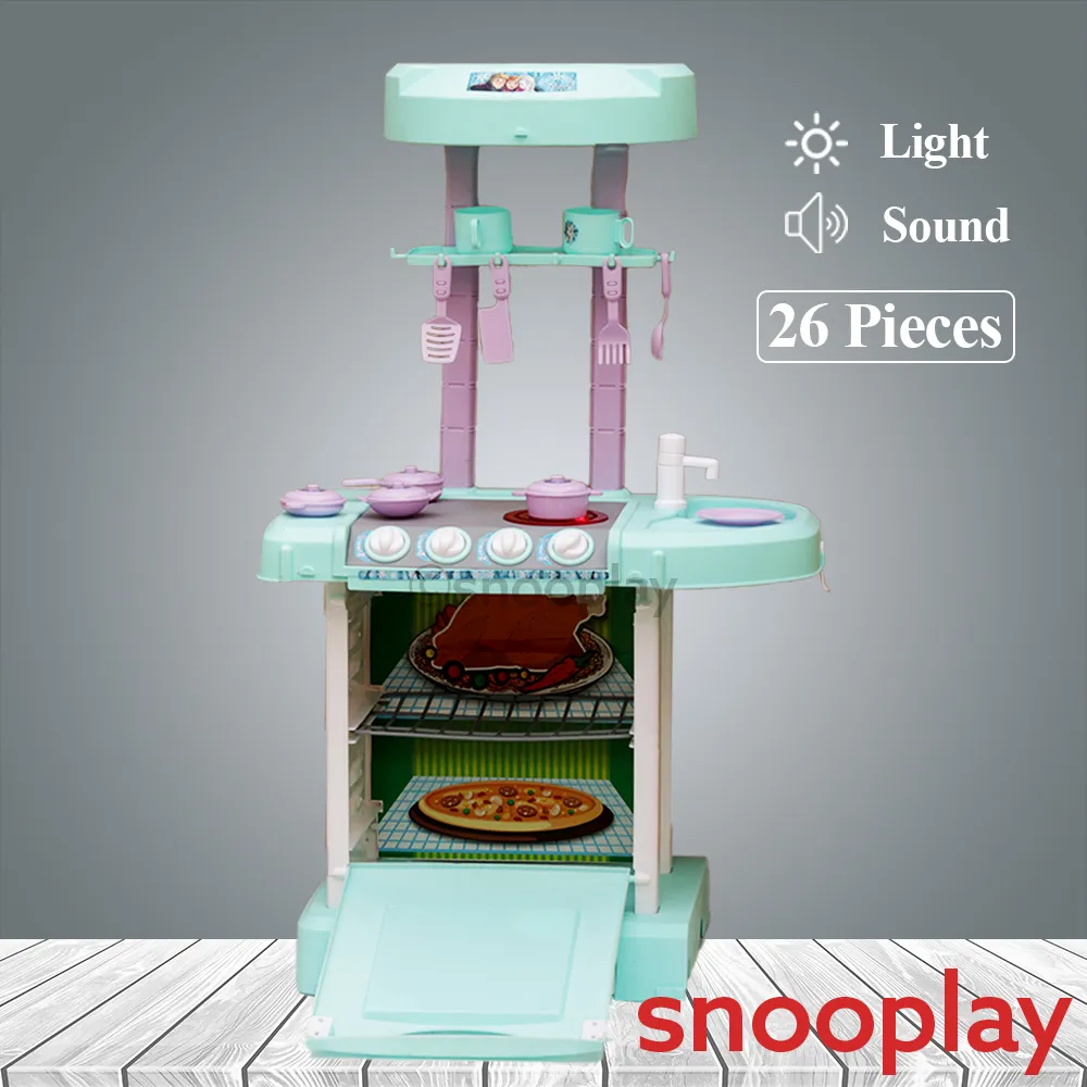 Original Frozen Kitchen Pretend Playset with Light & Sound - 26 Pieces| Licensed Disney Toy (3-8 Years)