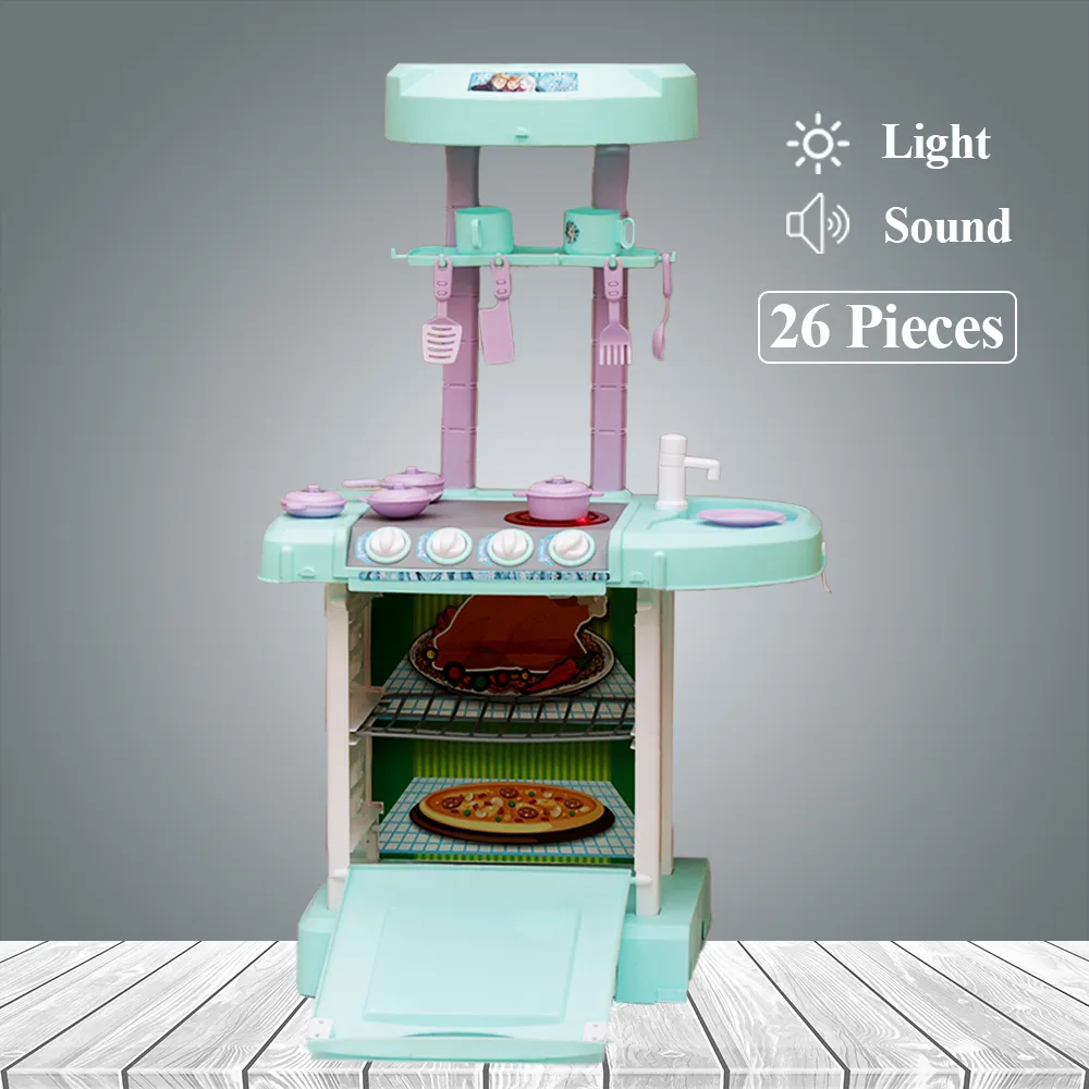 Original Frozen Kitchen Pretend Playset with Light & Sound - 26 Pieces| Licensed Disney Toy (3-8 Years)