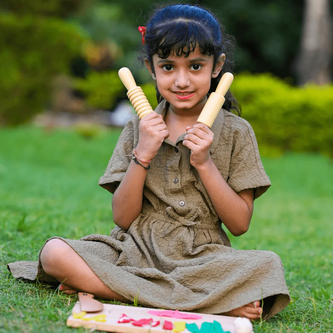 Play Dough Kit | Rolling Pins & Knife | Pretend Play Kitchen Toys