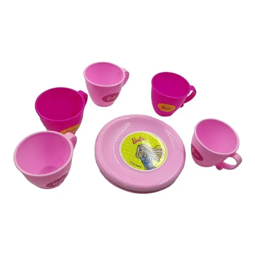 PLUSPOINT Tea Set with Basket Kids Kitchen Pretend Play Accessory Toy Set Tableware Tea Playset for Kids with Organiser Tray, Dishes, Pots, Pans and Cooking Utensils for Boys & Girls (Tea Pot Tray)