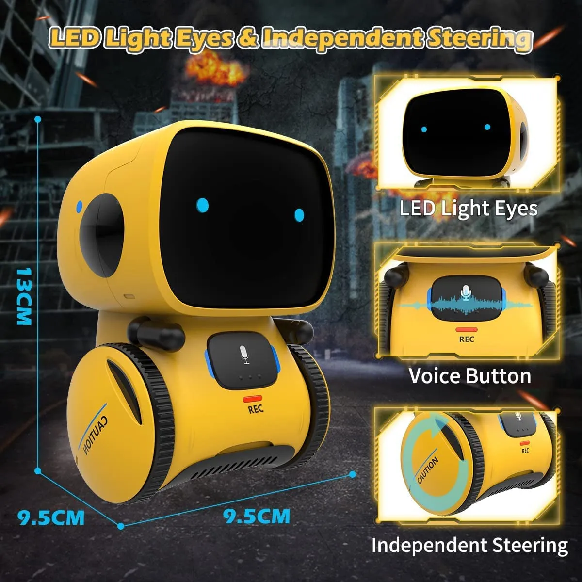 REMOKING Robot Toy for Kids,Stem Educational Robotics,Dance,Sing,Speak,Walk in Circle,Touch Sense,Voice Control, Your Children Fun Partners,Gift Toys for 3 4 5 6 7 Year Old Boys Girls (Yellow)