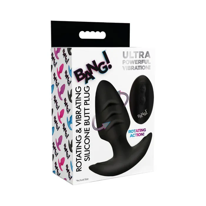 Rotating Vibrating Butt Plug w/ Remote Blk