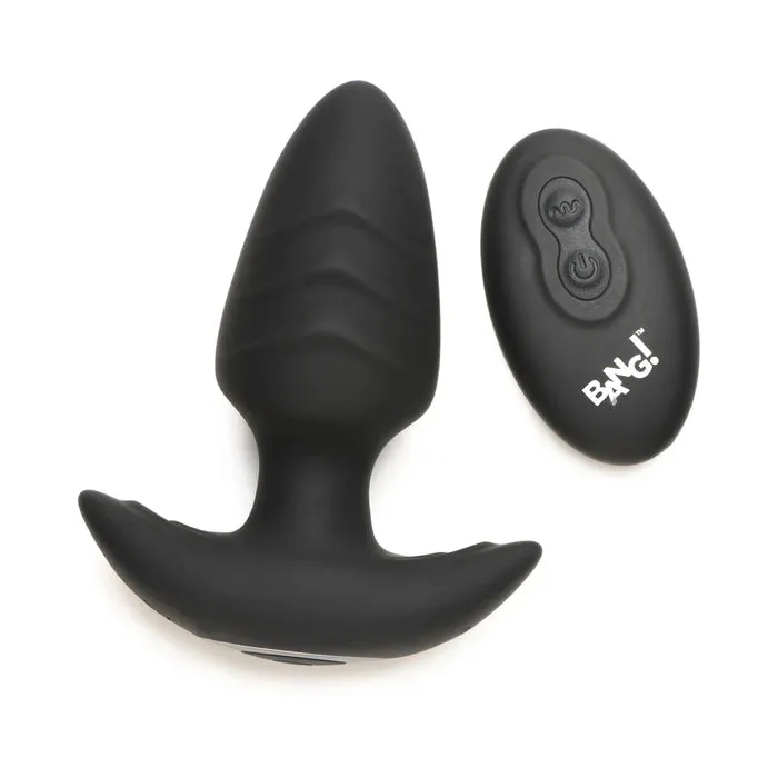 Rotating Vibrating Butt Plug w/ Remote Blk