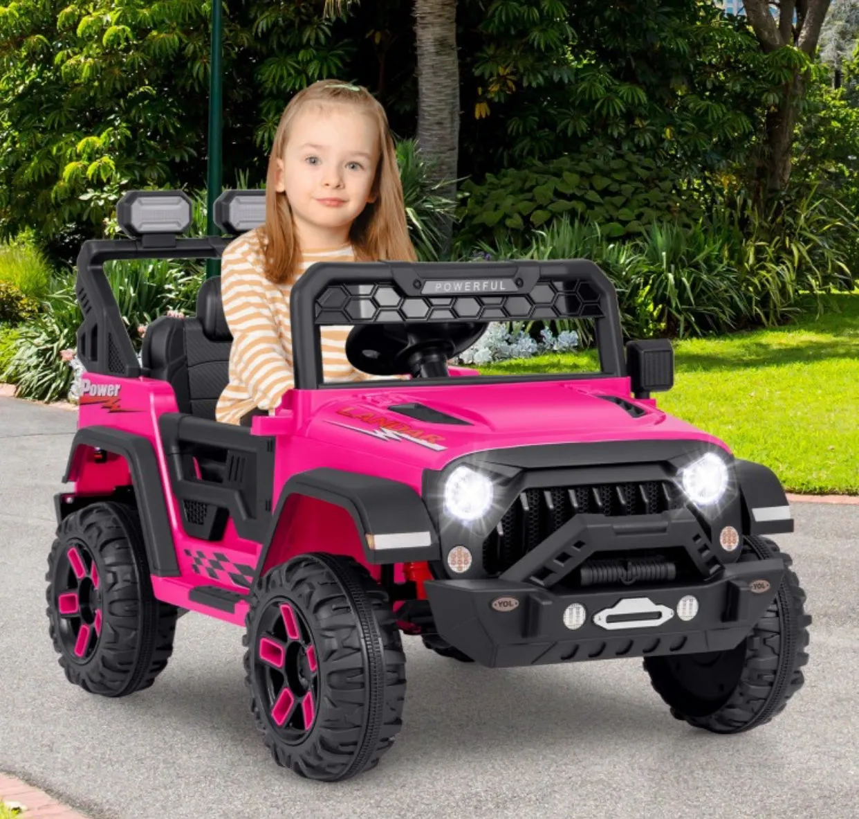 Super Cool 2025 Landar Power Jeep Style 12V | 1 Seater Kids Ride On Car | LED Lights | Music | Remote