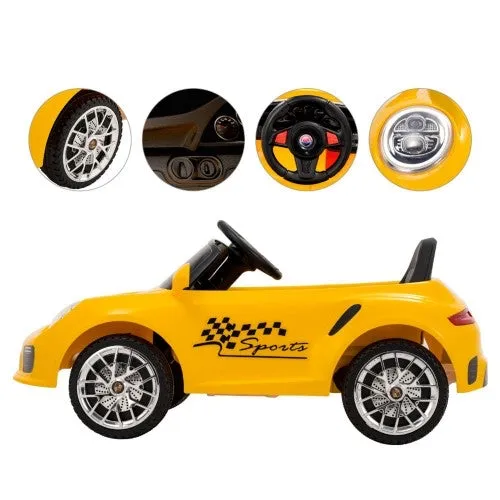 Super Cool 2025 Porsche Style Yellow 6V Ride On Car | 1 Seater | Remote