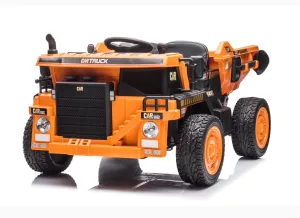 Super Cool 2025 Upgraded 12V Construction Dump Truck Ride-On Car | Rubber Tires | Leather Seat | Remote | Ages 1-6