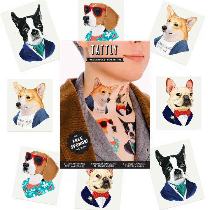 Tattly Set Dog Pack Tattoos