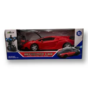 Transformer RC Car Into A Robot  2 in 1 Car Toy 2.4Ghz 1:18 Rechargeable Red