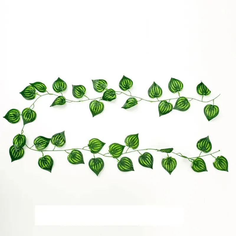 TREEWING Plastic Decorative Plant Leaves Vine;Pine;Fern;Ivy Creeper Hanging With Green Artificial Leaves 7.02 Feet Long Garland For Party, Home, Wedding, Festivals (Green Leaves, 2)