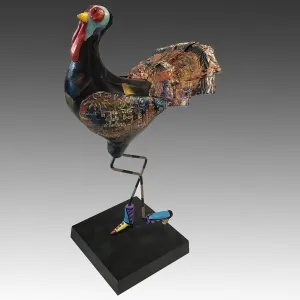 Turkey Handmade Ceramic Bird Sculpture by Steven McGovney