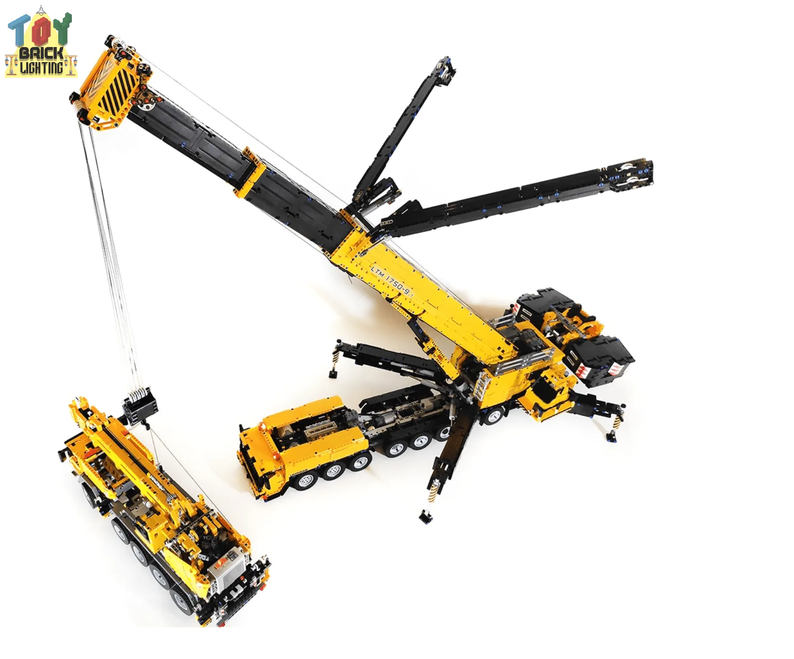 V2 Remote Controlled Liebherr LTM-1750 Mobile Crane w/ 1.8m Arm MOC Brick Set