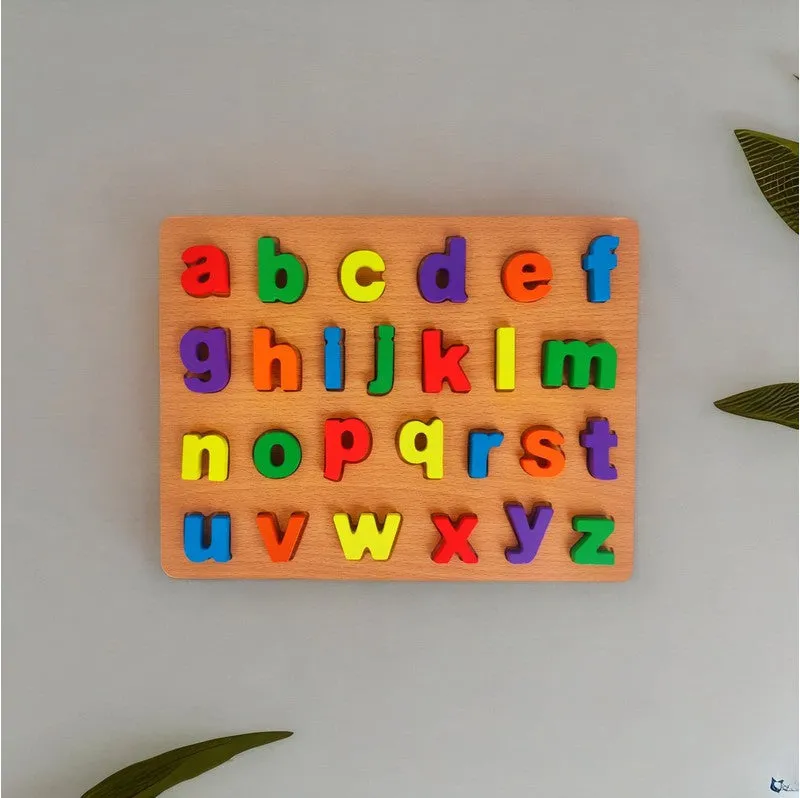 Wooden Montessori Alphabet Board Small Letters Learning Blocks